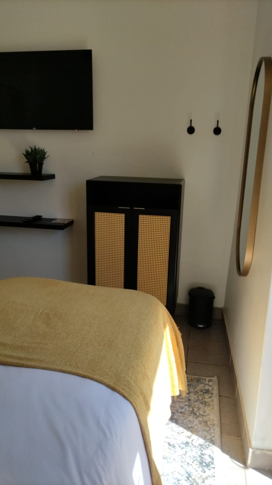 Room 1 Bed and Cabinet